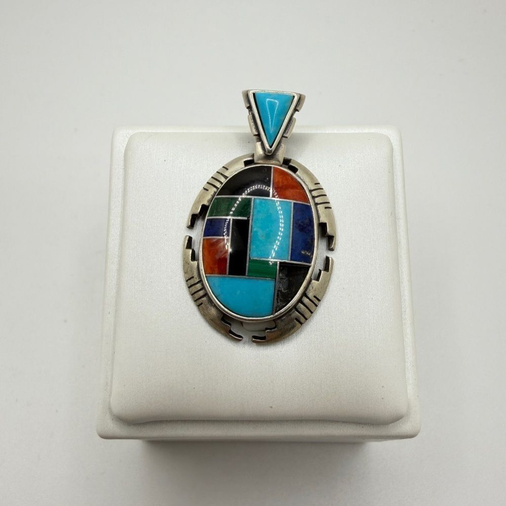 Vintage Carolyn Pollack Relios, multi-stone pendant in sterling silver! *notes